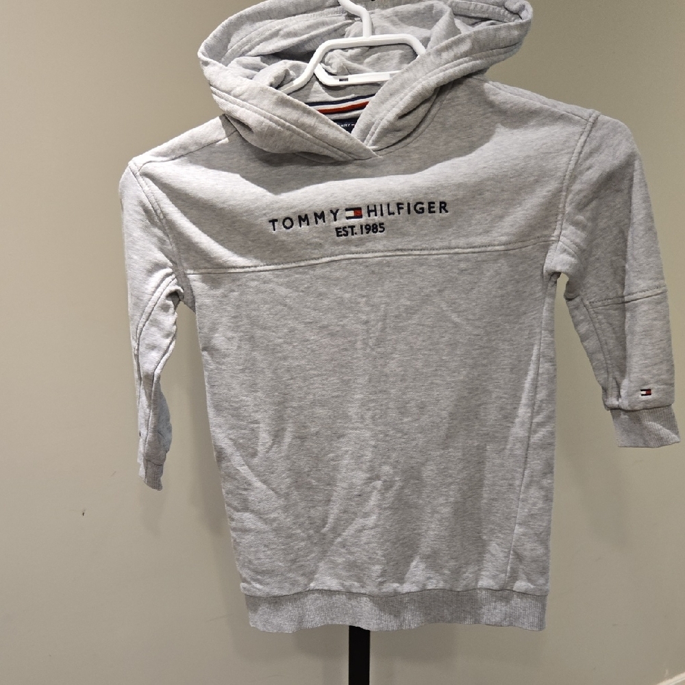 Tommy Hilfiger Girls Light Gray Sweatshirt Dress